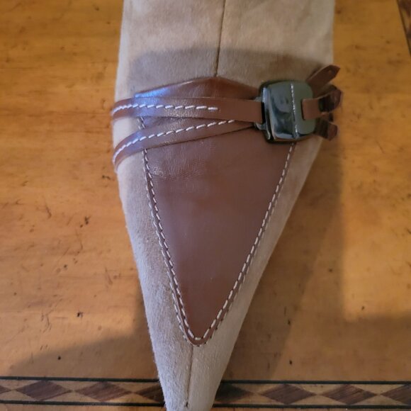 Gorgeous Via Spiga Brown Suede/Leather Mid Calf Boots - Picture 5 of 14